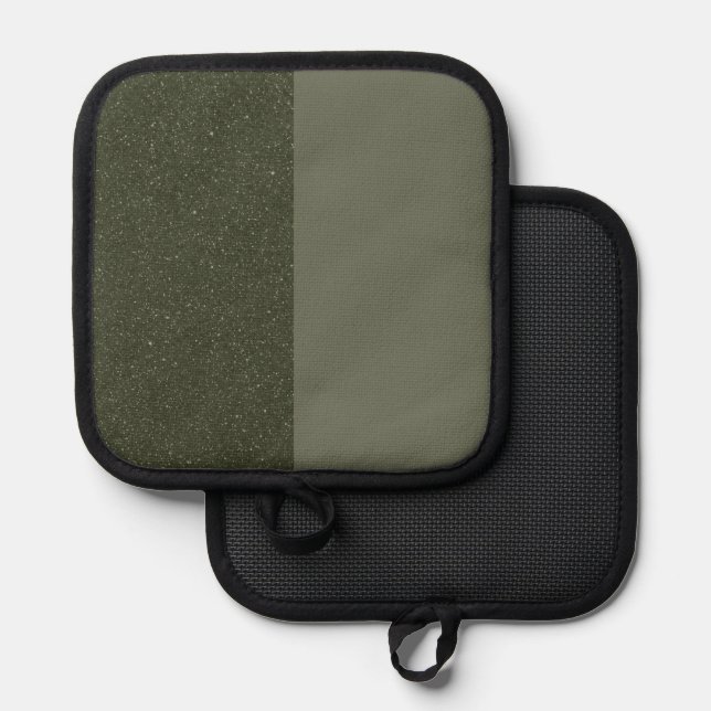 Two-Tone Moss Green Pot Holder Pad – Customizable (Front/Back)