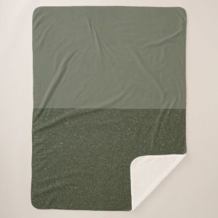 Two-Tone Moss Green Sherpa Blanket
