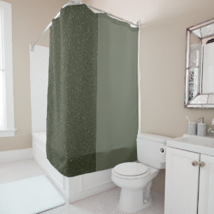 Two-Tone Moss Green Shower Curtain