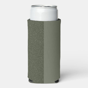 Two-Tone Moss Green Slim Can Cooler – Customizable