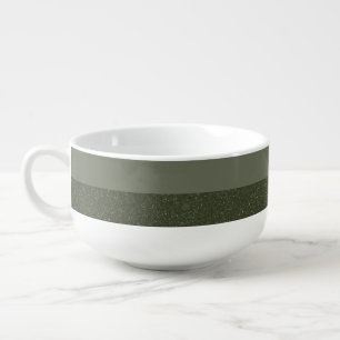 Two-Tone Moss Green Soup Mug (Solid + Speckled)