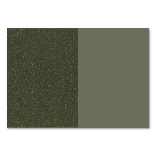 Two-Tone Moss Green Table Card – Customizable (Front)