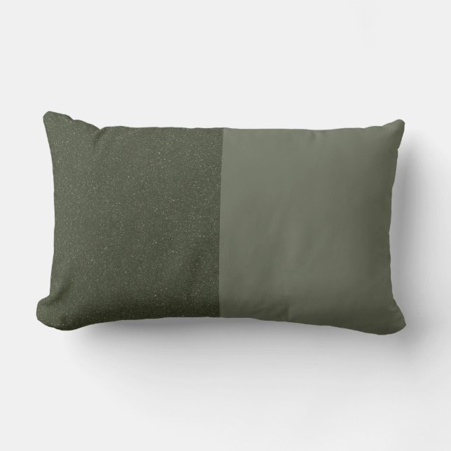 Two-Tone Moss Green Throw Pillow – Custom Design (Front)
