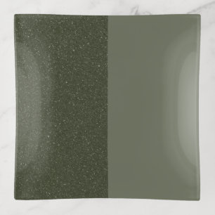 Two-Tone Moss Green Trinket Tray – Customizable