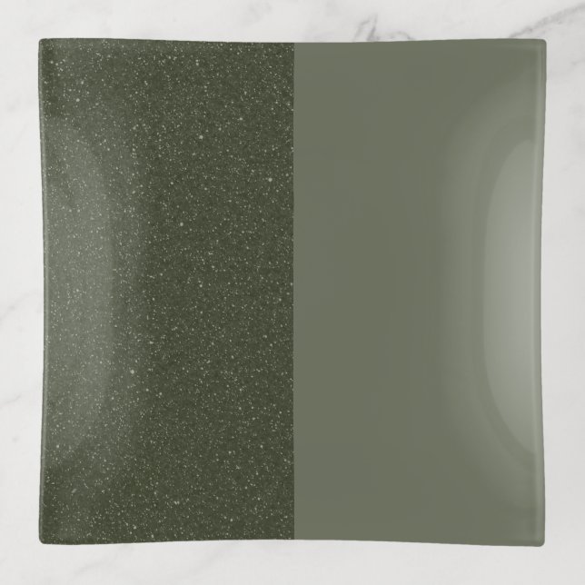 Two-Tone Moss Green Trinket Tray – Customizable (Front)