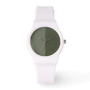 Two-Tone Moss Green Watch – Customizable Gift