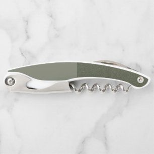 Two-Tone Moss Green Wine Corkscrew – Customizable