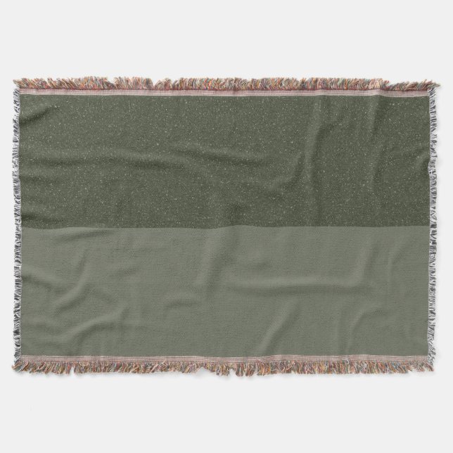 Two-Tone Moss Green Woven Blanket – Customizable (Front)