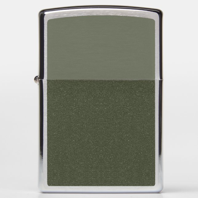 Two-Tone Moss Green Zippo Lighter – Customizable (Front)