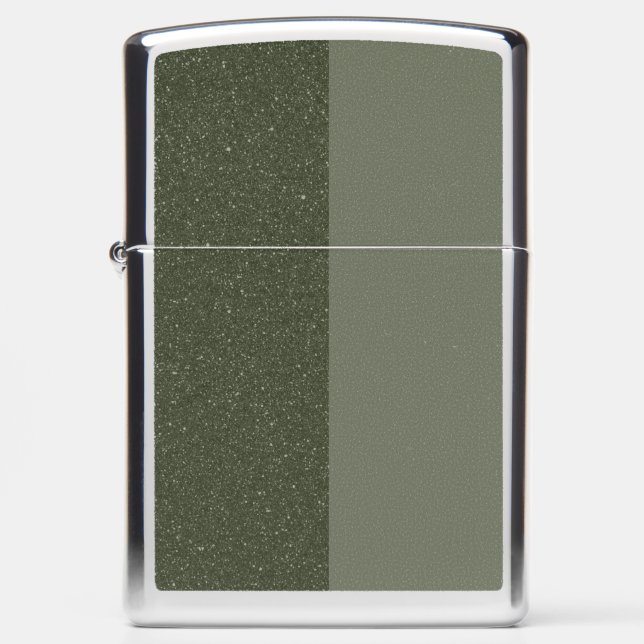 Two-Tone Moss Green Zippo Lighter – Customizable (Front)