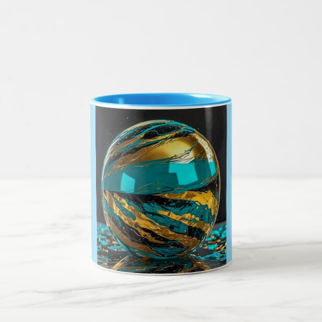 Two-Tone Mug, 11 oz (Marble-15) Coffee Mug (Center)