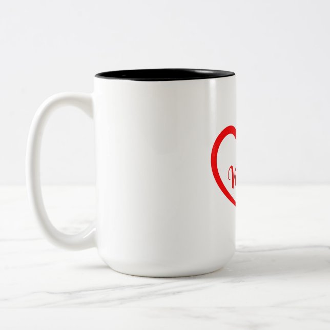 Two-Tone Mug, 15 oz Coffee Mug (Left)