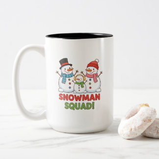Two-Tone Mug, 15 oz Snowman Family Two-Tone Coffee Mug
