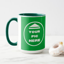 Two-Tone Mug - Add Image 15 oz White Hunter Green