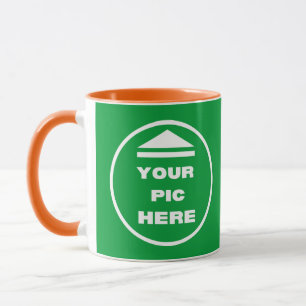 Two-Tone Mug - Add Your Image 11 oz White Orange