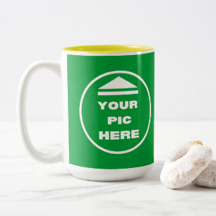 Two-Tone Mug - Add Your Image 15 oz White Yellow