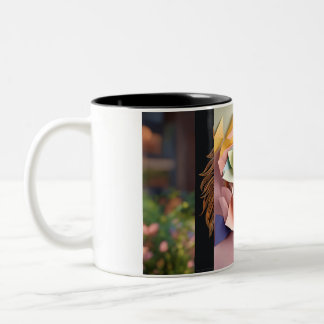 Two-Tone Mug Beautiful Lion sketch Print