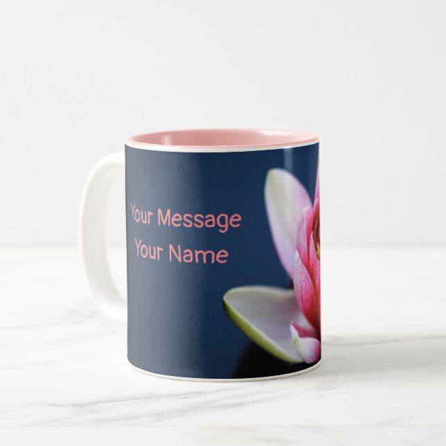 Two-Tone Mug Pink  Flower (Front Left)