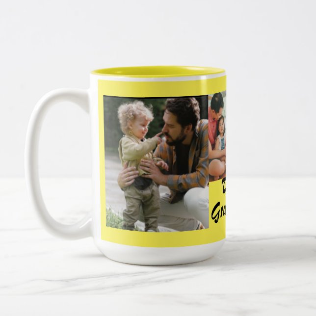 Two-Tone Mug The best Grandpa Ever 4 photos yellow (Left)