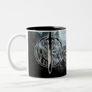 Two-Tone Mug, Valhalla Oliver Rune Two-Tone Coffee Mug