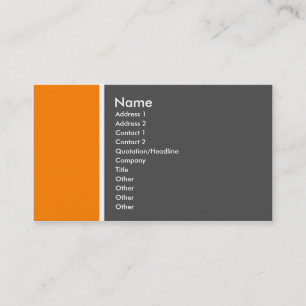 Two Tone (Orange and Gray) Business Card