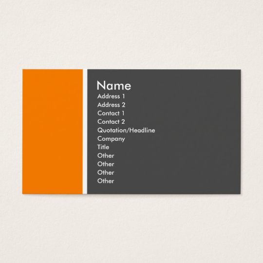 Two Tone (Orange and Gray) Business Card