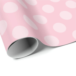 Two-tone Pastel Pink Polka Dots Wrapping Paper