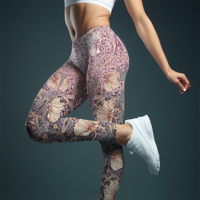 Two-Tone Pimpernel Dusty Pink & Gray Blue Morris Leggings (Creator Uploaded)