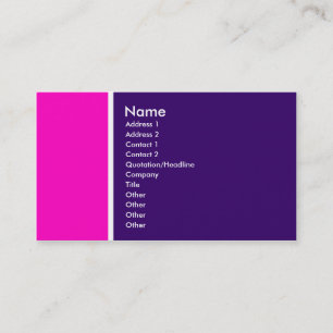 Two Tone (Pink and Deep Purple) Business Card