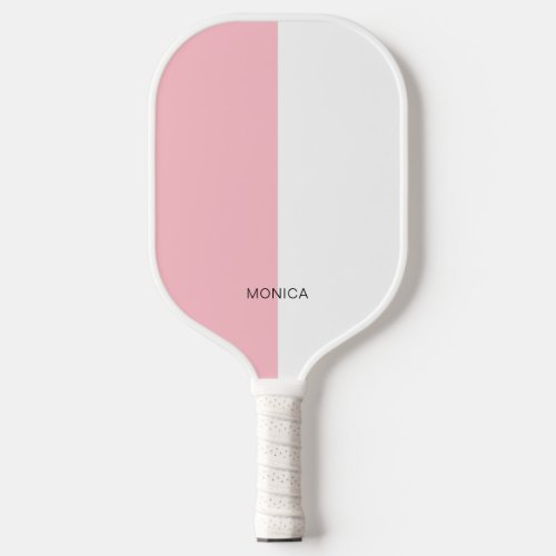 Two Tone Pink and White Color Block Pickleball Paddle