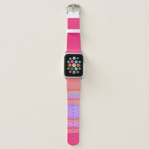 Two Tone Pink & Purple Stripes Apple Watch Band