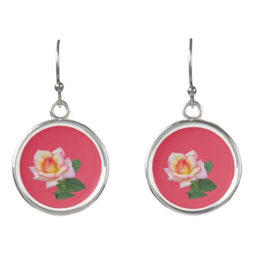 Two_Tone Pink Rose  Earrings