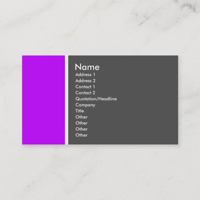 Two Tone (Purple and Gray) - Customized Business Card (Front)