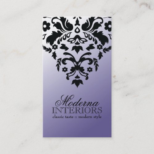 Two Tone Purple Damask Business Card