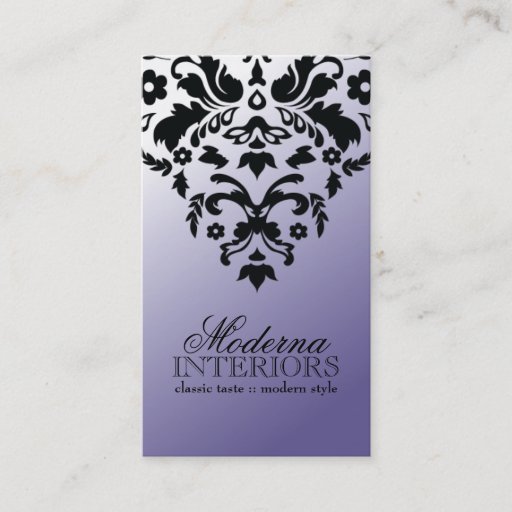 Customizable Two Tone Purple Damask Business Card