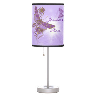 Two-tone Purple Dragonfly Butterfly Lamp-in-a-Box Table Lamp