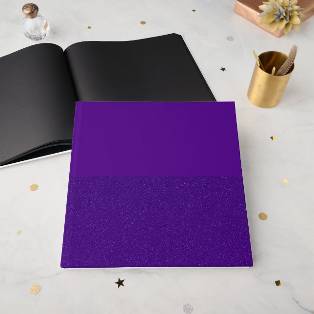 Two-Tone Purple Hardcover Guest Book – Customize (Front Open)