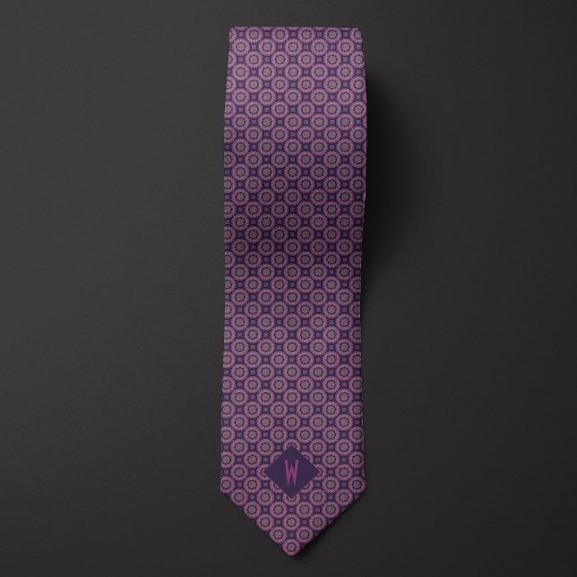 Two-Tone Purple Mandala Neck Tie (Creator Uploaded)