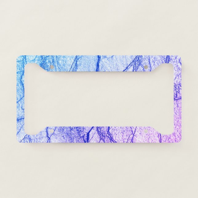  Two Tone Purple Marble Look License Plate Frame (Front)