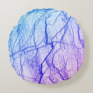  Two Tone Purple Marble Look Round Pillow