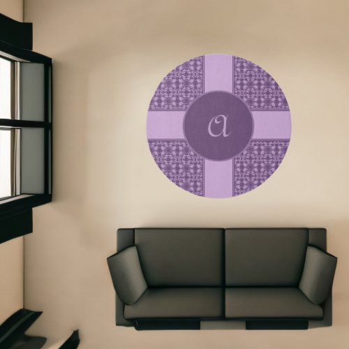 Two Tone Purple Pattern Initial Rug