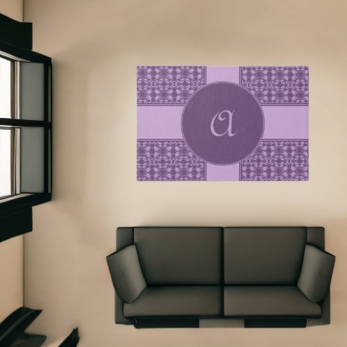 Two Tone Purple Pattern Initial Rug