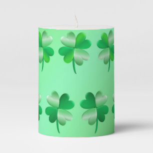Two Tone Shamrocks Pillar Candle