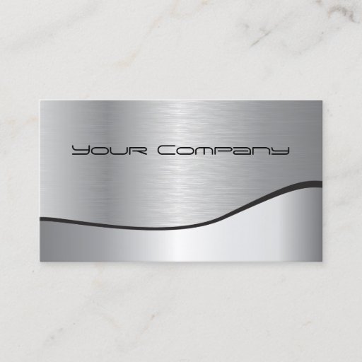Customizable Two-tone Silver Corporate Business Card
