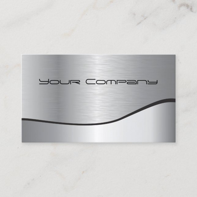 Two-tone Silver Corporate Business Card (Front)