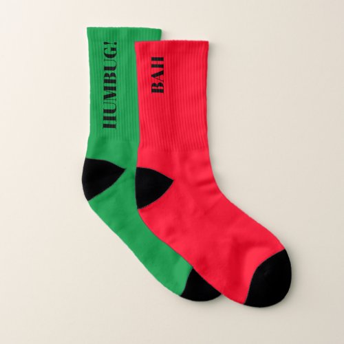 Two_Tone Socks _ Bah Red Humbug Green