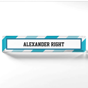 Two-tone Striped Desk Nameplate