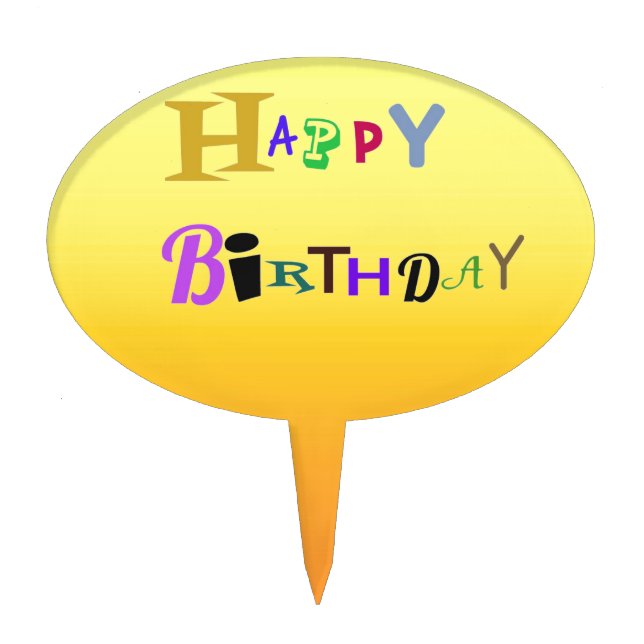Two Tone Sunshine Yellow Cake Topper (Front)