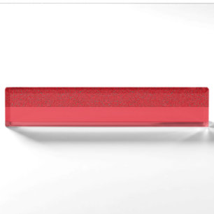 Two-Tone Tomato Red Acrylic Desk Nameplate Custom