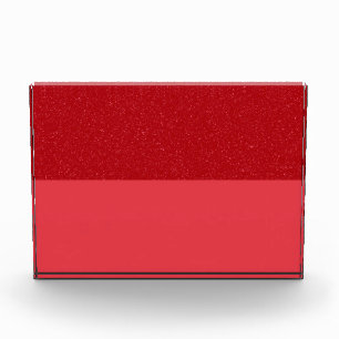 Two-Tone Tomato Red Acrylic Photo Block (Custom)